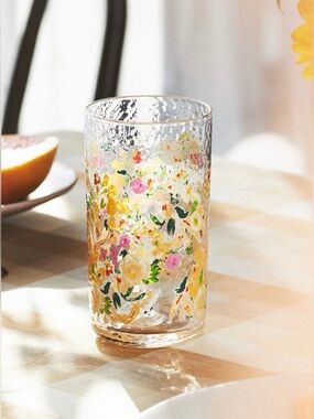 Anthropologie Roma Floral Tumbler Glasses